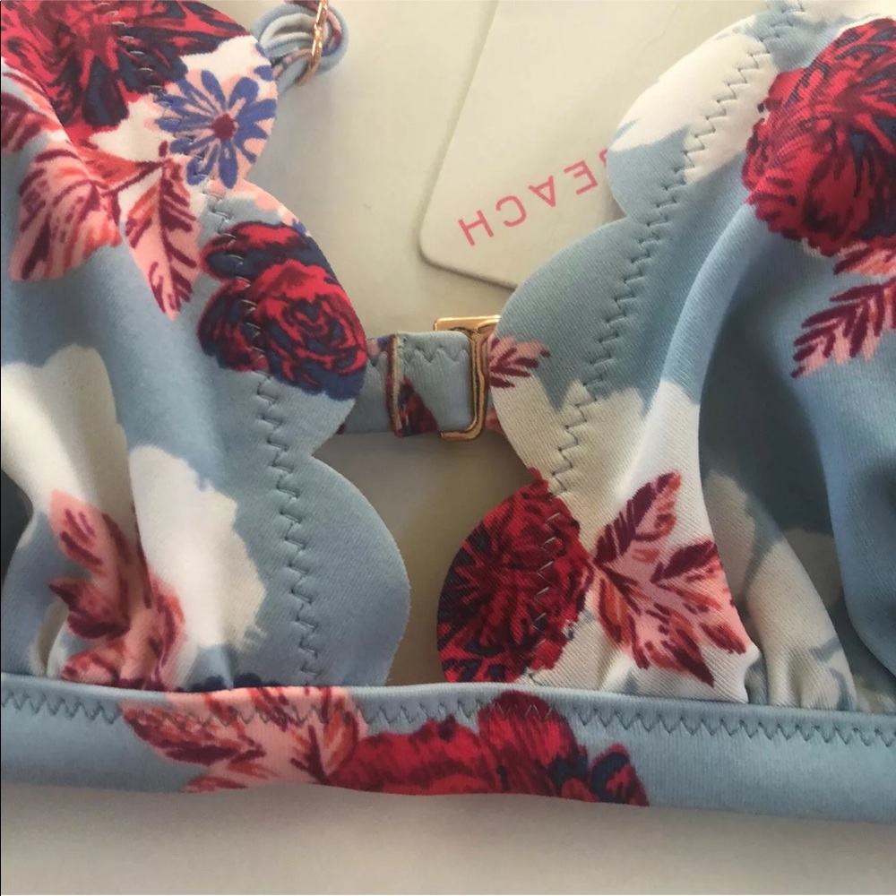 Vanilla Beach Bikini Swim Top Bottoms Set Roses - Picture 4 of 9